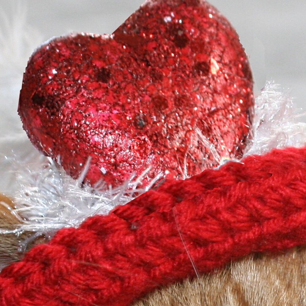 HAND CRAFTED Hat Crochet Valentine's Day Cat Dog Costume Photo Prop Red - Picture 6 of 15